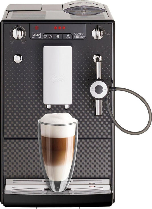 Melitta Kaffeevollautomat Solo® & Perfect Milk Deluxe E957-305 Inox Kompakt & schick mit Inox-Lackierung Milchschaum & heiße Milch per Drehregler