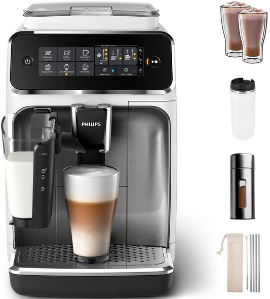 Philips Kaffeevollautomat 3200 Serie EP3243/70 LatteGo weiß inkl. gratis Genusspaket im Wert von UVP 4999 €