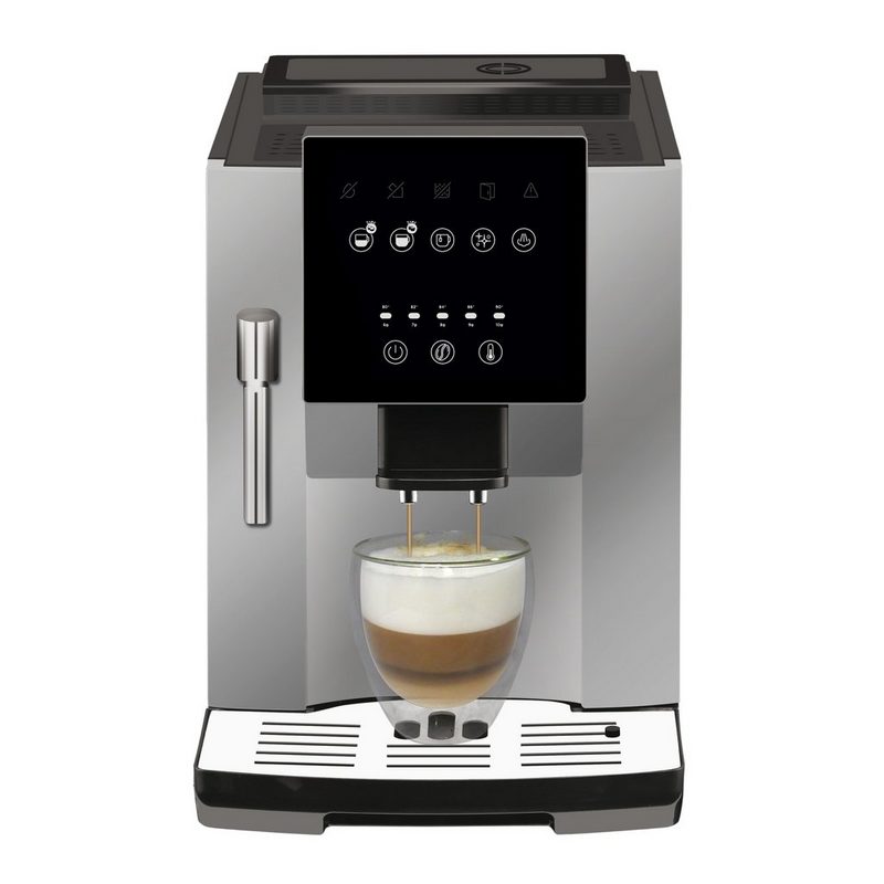 Acopino Kaffeevollautomat Napoli mit Dampfdüse für perfekten Milchschaum Zubereitung von 2 Tassen gleichzeitig Herausnehmbare Brüheinheit ULKA Hochleistungspumpe großes Touch-Display